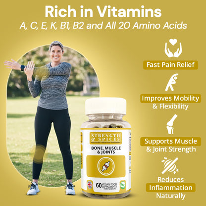 Strength & Spices Bone, Muscle & Joints – 28 Ingredients, 1000mg Vegan UK Made