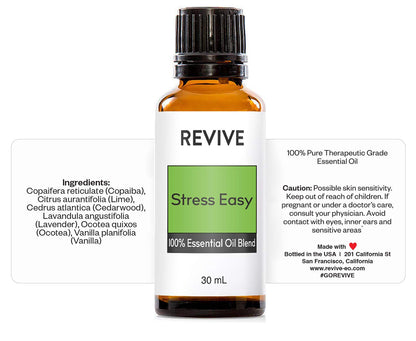 Stress Easy Essential Oil Blend 30mL by REVIVE Essential Oils – 100% Pure Therapeutic Grade
