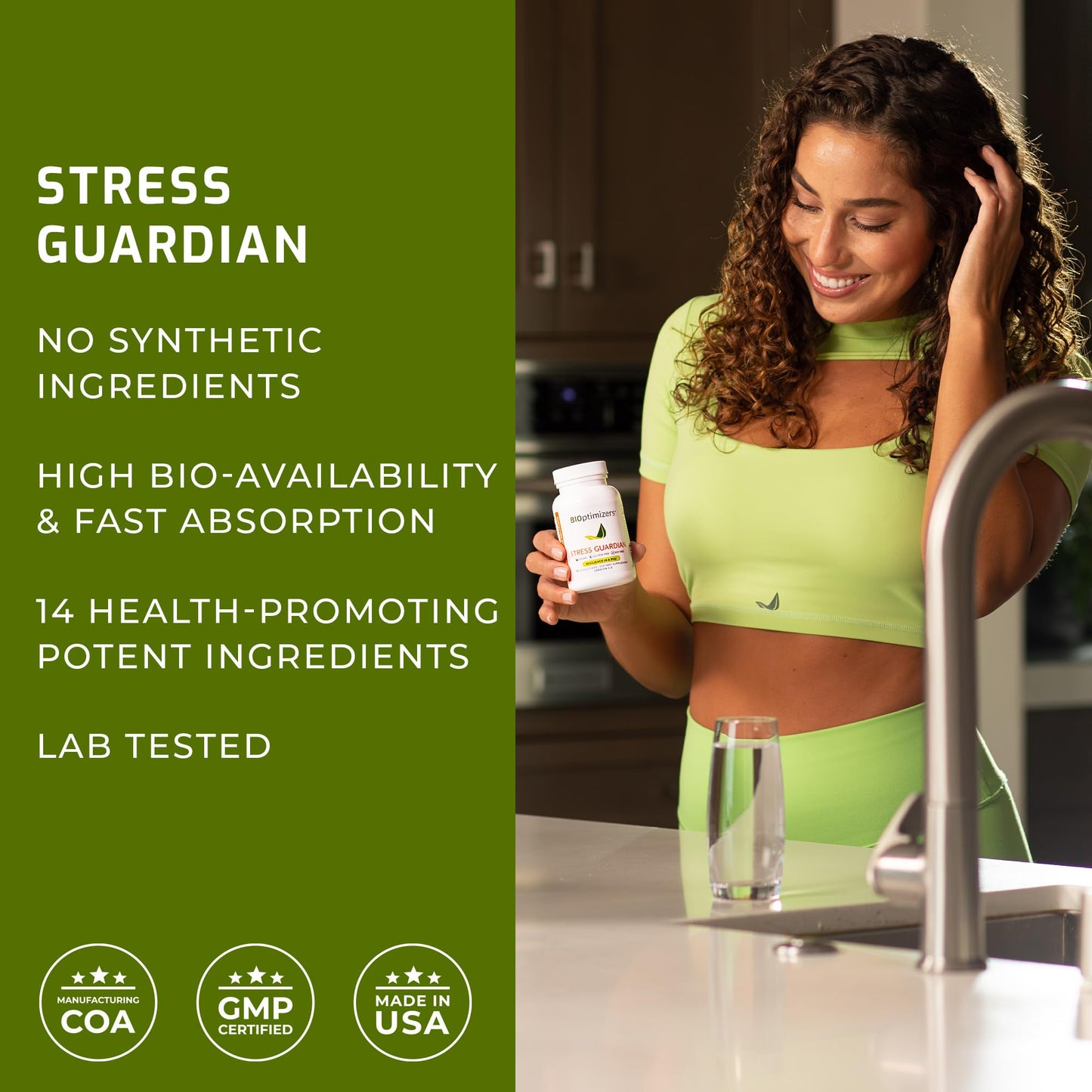 BIOptimizers Stress Guardian – Stress Relief Capsule for Rest & Sleep Support – 45 Capsules