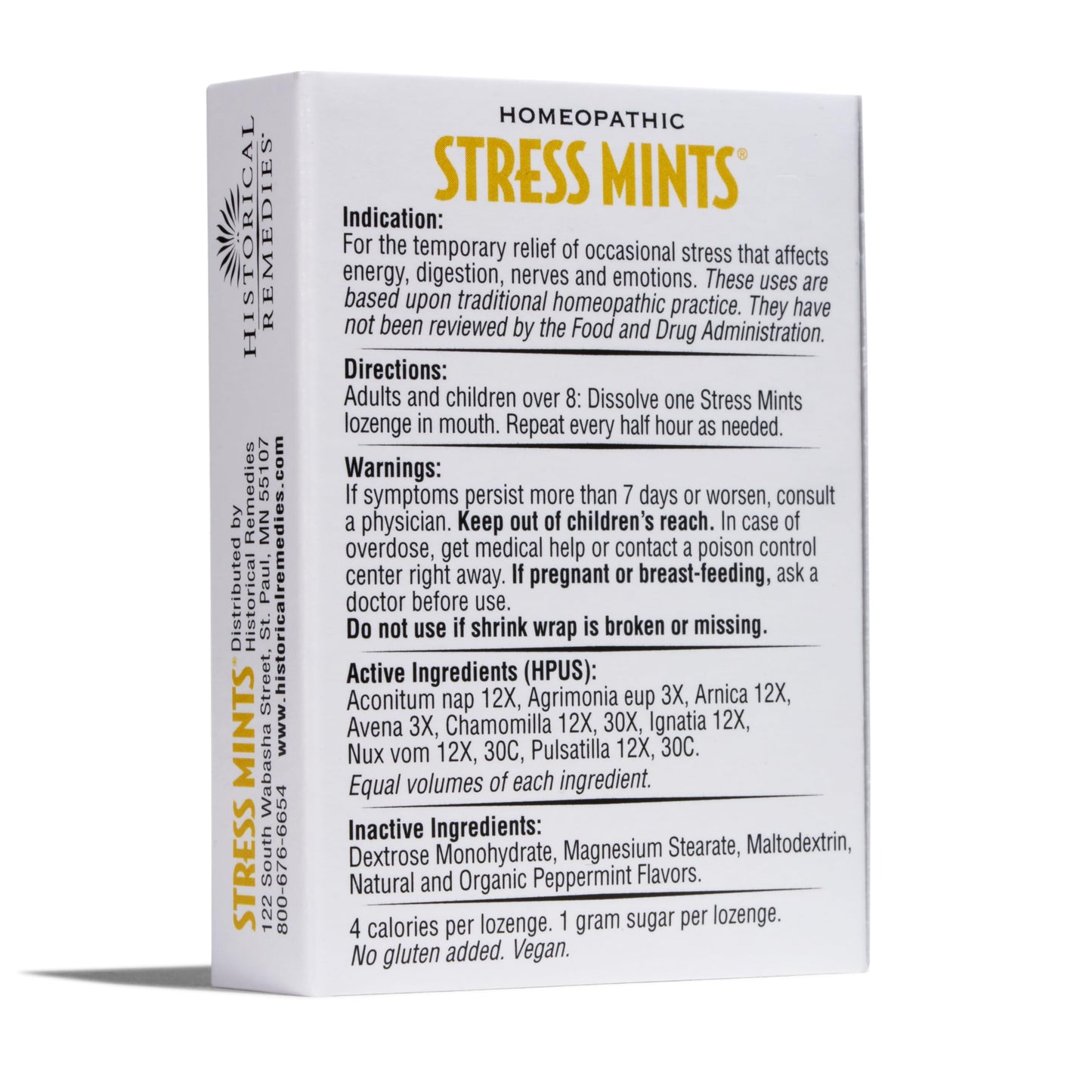 Historical Remedies Stress Mints (6 Pack) - Homeopathic Lozenges for Stress & Digestion | Organic Peppermint