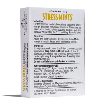 Historical Remedies Stress Mints (6 Pack) - Homeopathic Lozenges for Stress & Digestion | Organic Peppermint