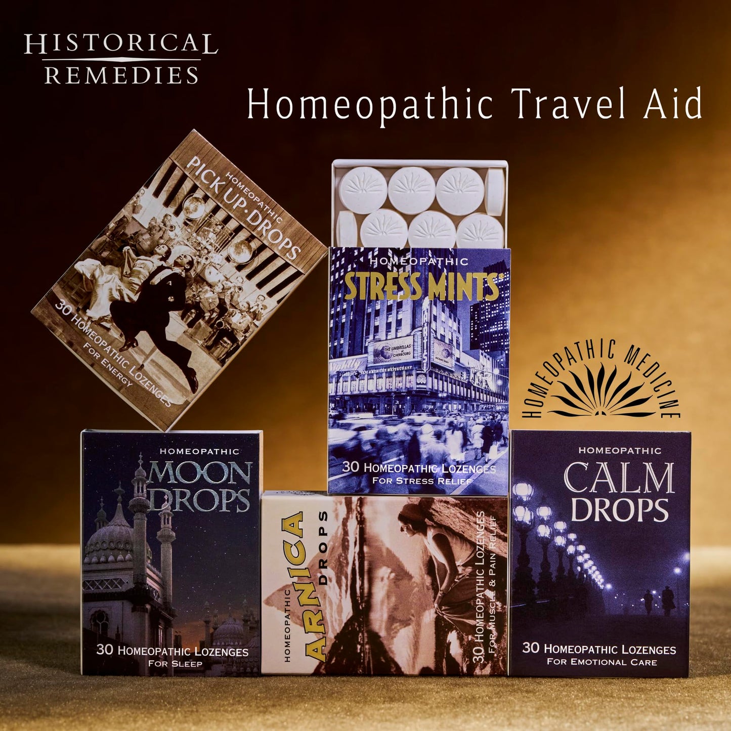 Historical Remedies Stress Mints (6 Pack) - Homeopathic Lozenges for Stress & Digestion | Organic Peppermint