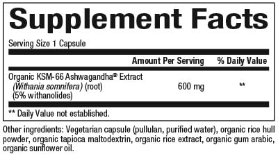 Stress-Relax KSM-66 Ashwagandha 600 mg by Natural Factors – 30 Vegetarian Capsules (30 Servings) & 60 Capsules