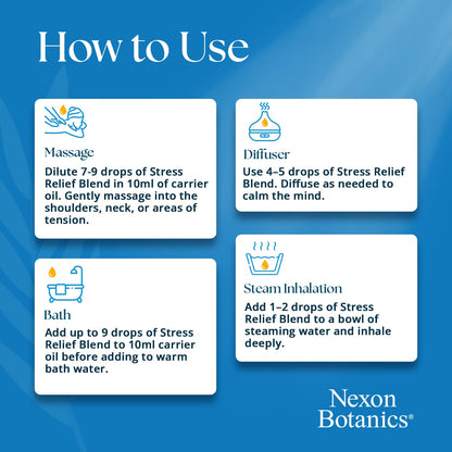Stress Relief Essential Oil Blend 30 ml – Calm Diffuser Oil | Nexon Botanics