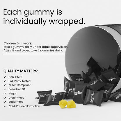 Stress Support Gummies for Kids & Adults | L-Theanine 400mg, Magnesium, GABA & Ashwagandha