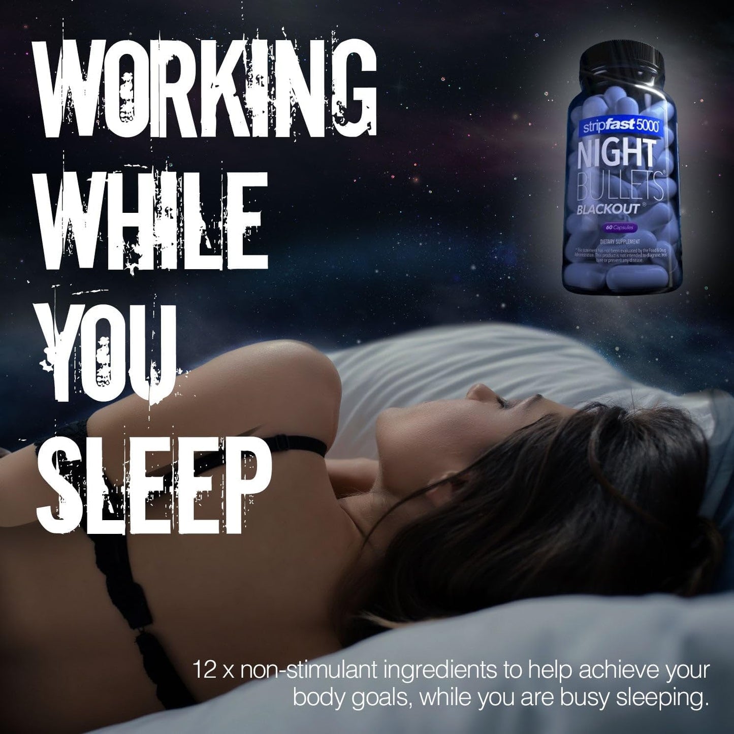 Stripfast5000 Night Bullet Capsules for Women and Men – 60 Count