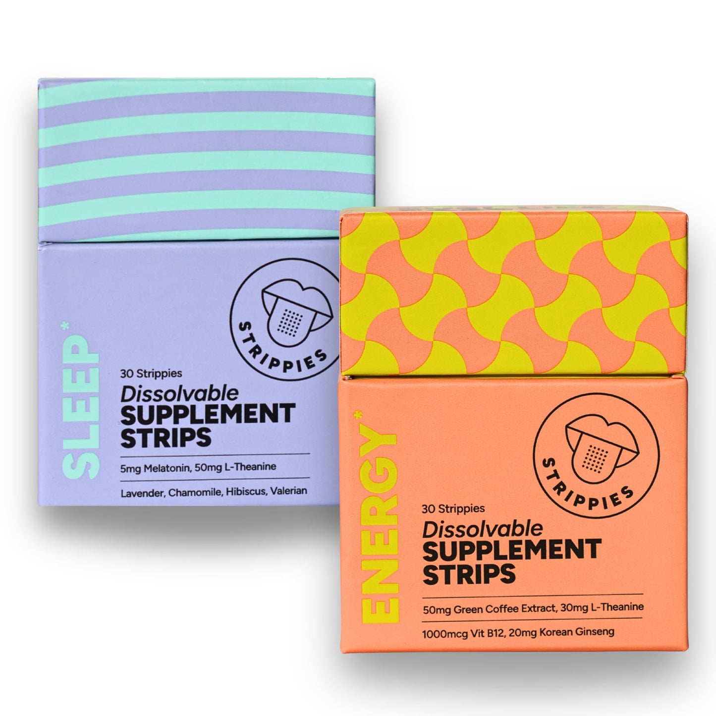 STRIPPIES Dissolvable Strips – Energy & Sleep Multi-Pack (60 Strips)