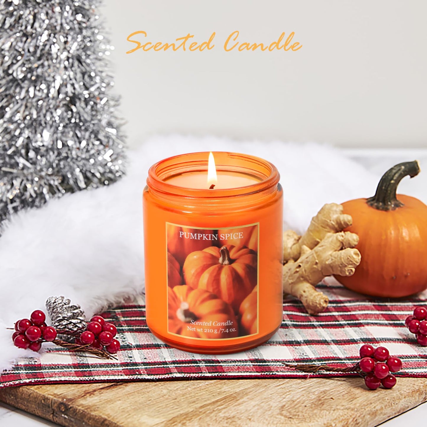 STRN Pumpkin Pie Candle Gift Set – Handmade Soy Wax 200g (Fall & Winter Aromatherapy)