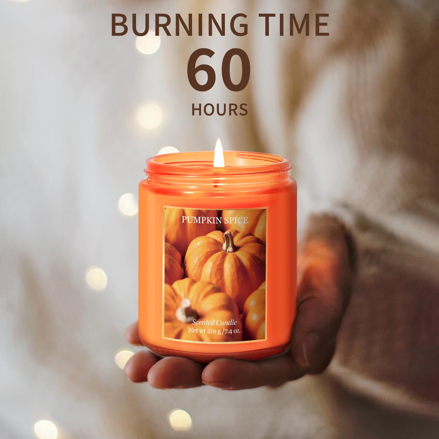 STRN Pumpkin Pie Candle Gift Set – Handmade Soy Wax 200g (Fall & Winter Aromatherapy)