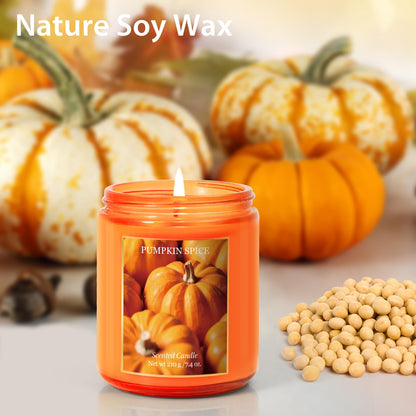 STRN Pumpkin Pie Candle Gift Set – Handmade Soy Wax 200g (Fall & Winter Aromatherapy)