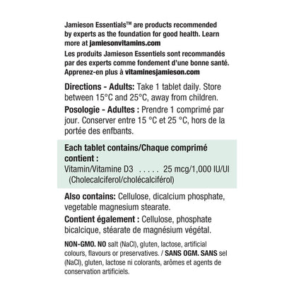 Vitamin D3 1,000 IU – 240 Tabs | Jamieson Laboratories
