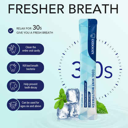 Strong Mint Mouthwash Alcohol Free - TSA Travel Mouthwash for Adults (20 Pack)