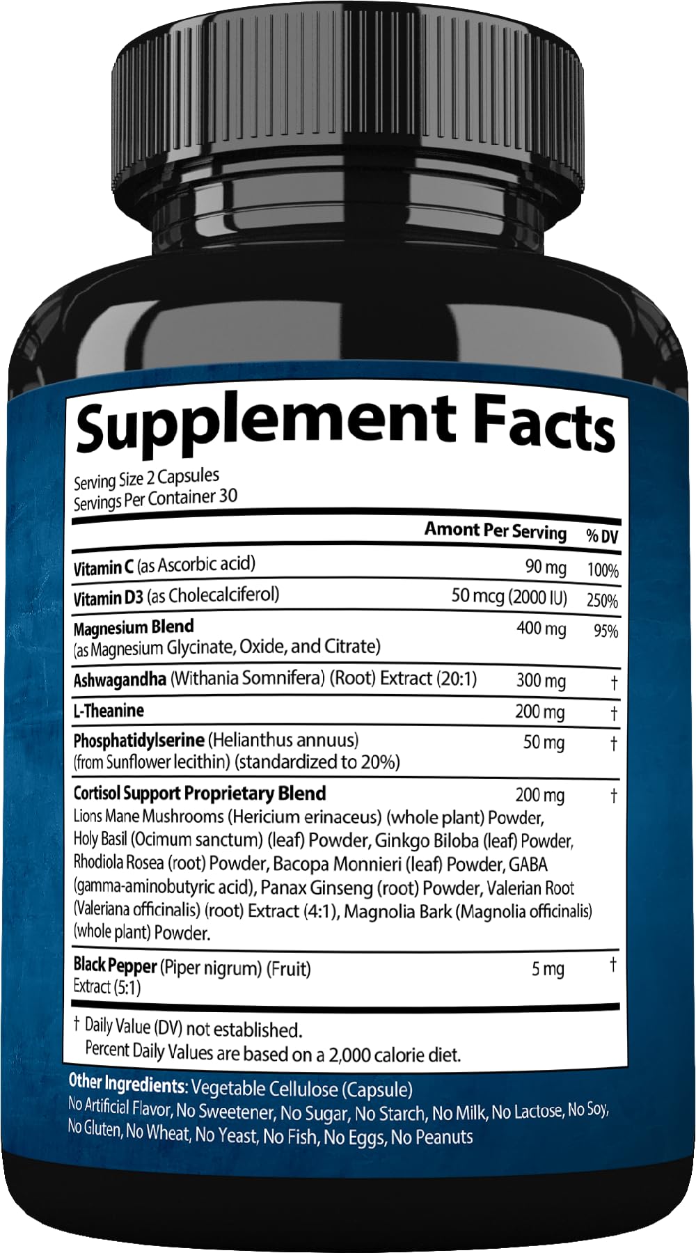 StrongVit Cortisol Supplements for Women and Men with Magnesium, Ashwagandha & L-Theanine | Sleep Support, Stress Relief & Cortisol Management USA