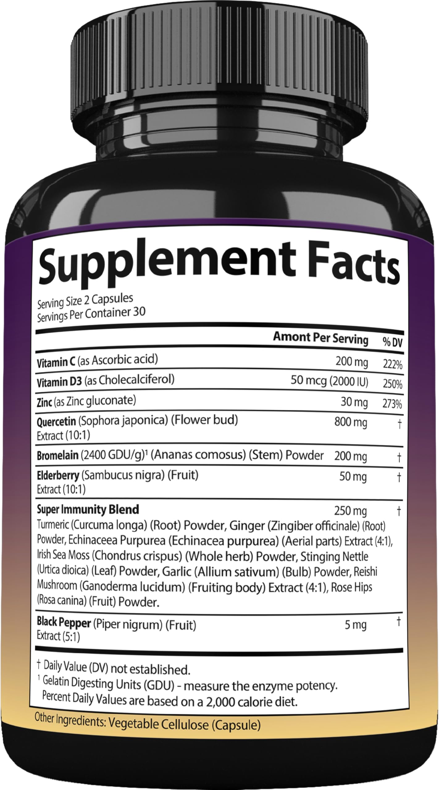StrongVit Quercetin with Bromelain – Immune Support Supplement (Vegan, Non-GMO, Gluten-Free, USA)