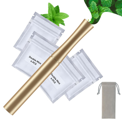 Stylish Gold Air Flavored Device,16 Replaceable Inner Cores,Natural Ingredients Extracted,Helps Improve Bad Habits-0419-05