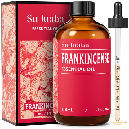 SU JUABA Frankincense Essential Oil – 4oz/118ml, 100% Pure for Skin, Diffuser & Aromatherapy
