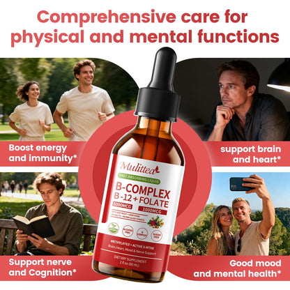 Methylated B Complex Liquid Drops - 5000 mcg B12 + 1000 mcg 5-MTHF