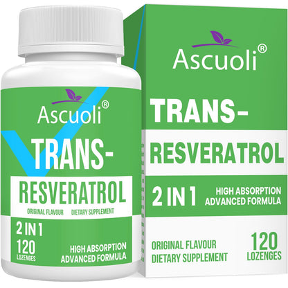 Sublingual Trans-Resveratrol Purity 99% – 3-in-1 NAD+ Boost, Immune & Energy Support | 120 Lozenge