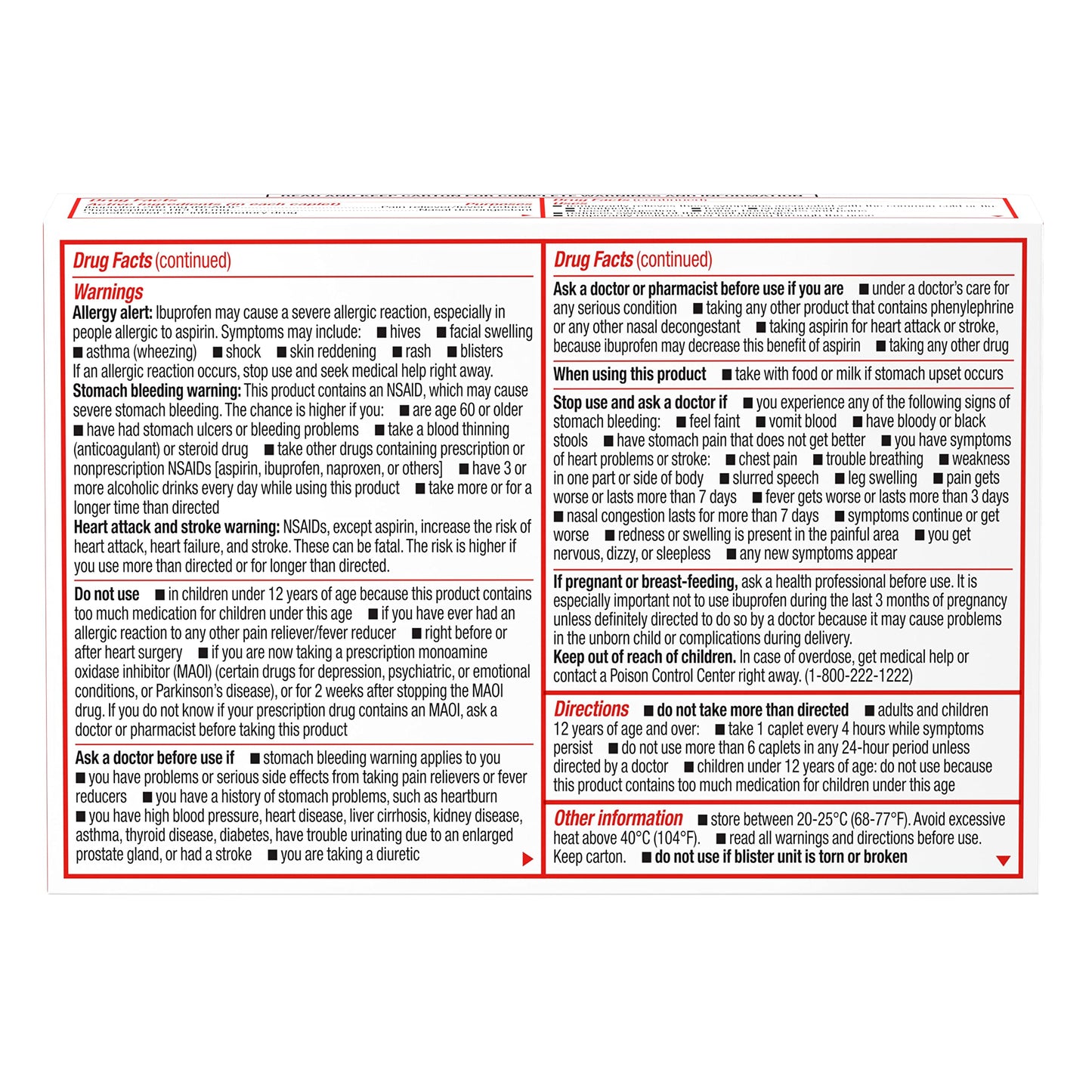 Sudafed PE Non-Drowsy Head Congestion + Pain Relief Caplets with Ibuprofen 200 mg & Phenylephrine HCl 10 mg – 20 ct