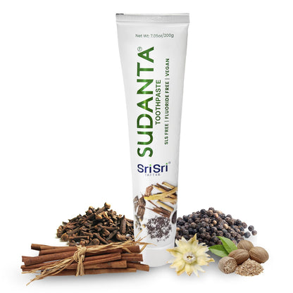 Sri Sri Tattva Sudanta Herbal Toothpaste – SLS Free & Fluoride Free (200 g Pack of 2)