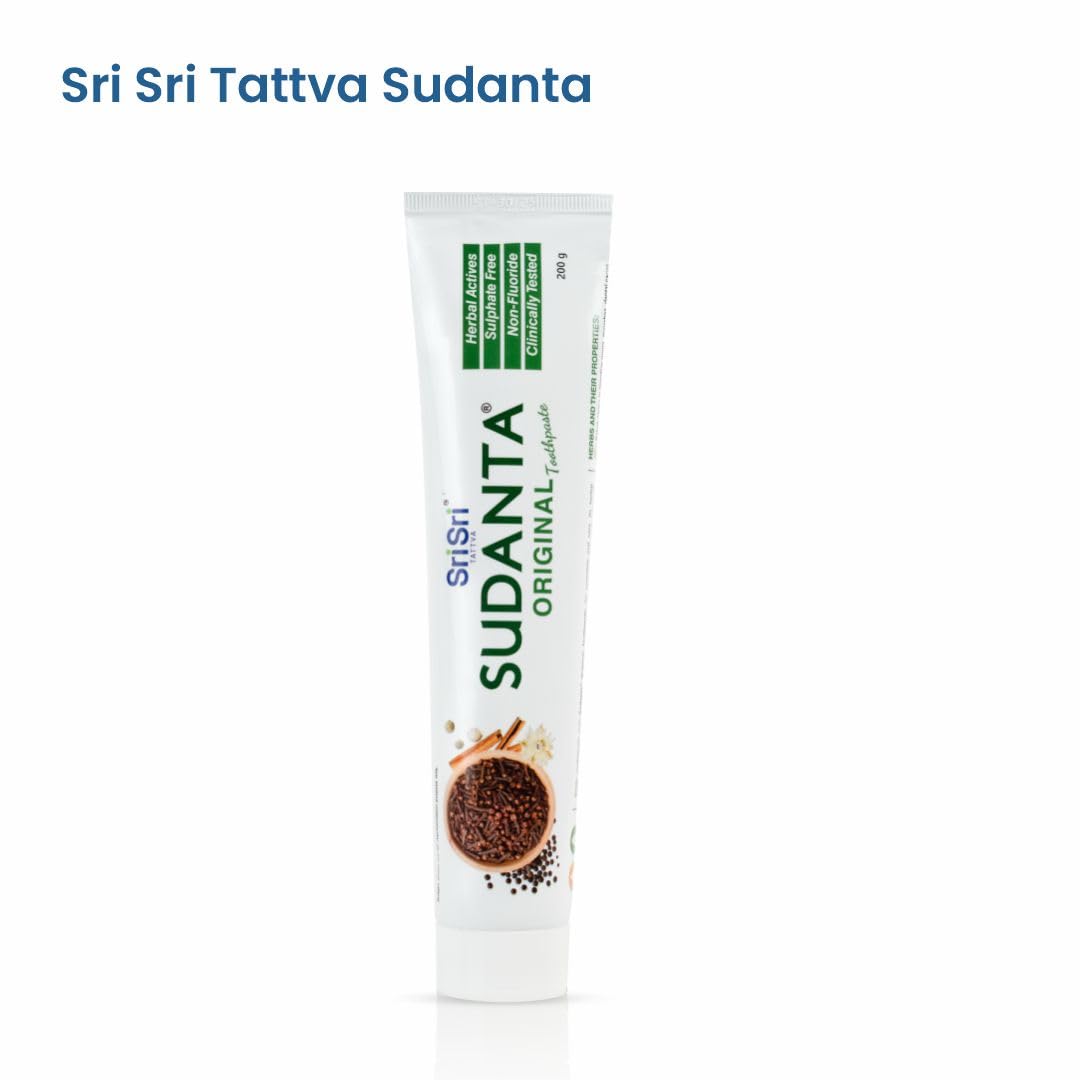 Sri Sri Tattva Sudanta Herbal Toothpaste – SLS Free & Fluoride Free (200 g Pack of 2)
