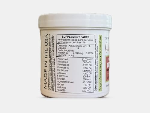 Sufficient C - Glutenizer Force Plus Kiwi-Strawberry Digestive-Ade Drink Mix | Premium Full Spectrum Enzyme Blend + 2,000 mg Vitamin C