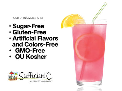 Sufficient C - Glutenizer Force Plus Kiwi-Strawberry Digestive-Ade Drink Mix | Premium Full Spectrum Enzyme Blend + 2,000 mg Vitamin C