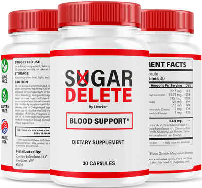 Sugar Delete Capsules (3 Pack) – Official Supplement, All-Natural Formula