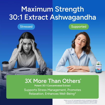 Sugar-Free Ashwagandha Gummies for Stress, Sleep & Mood Support | 30:1 Extract • Vegan Adaptogen • 90 Gummies