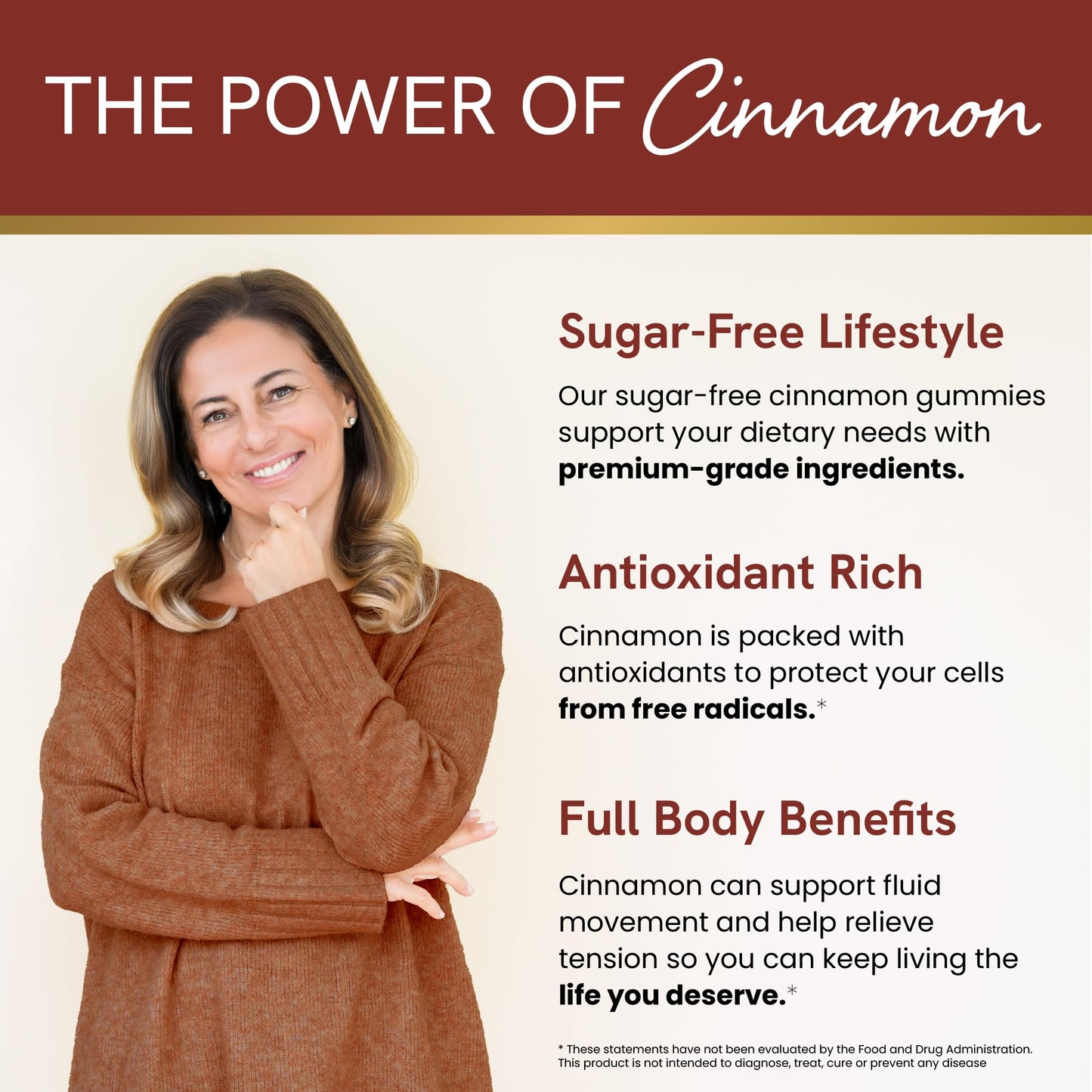 Sugar-Free Cinnamon Gummies 2000MG – Ceylon & Cassia Cinnamon Complex | Vegan, Gluten-Free | 60 Gummies