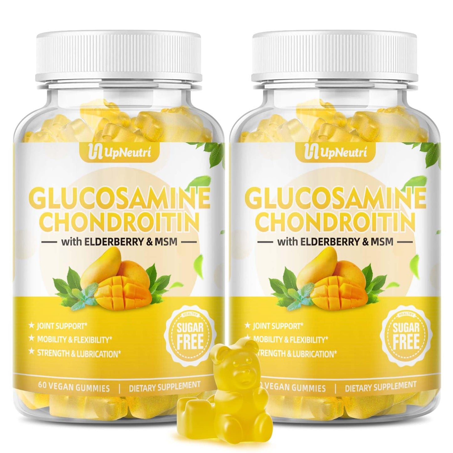 Sugar Free Glucosamine Chondroitin Gummies – Extra Strength 1500mg | Joint Support for Men & Women