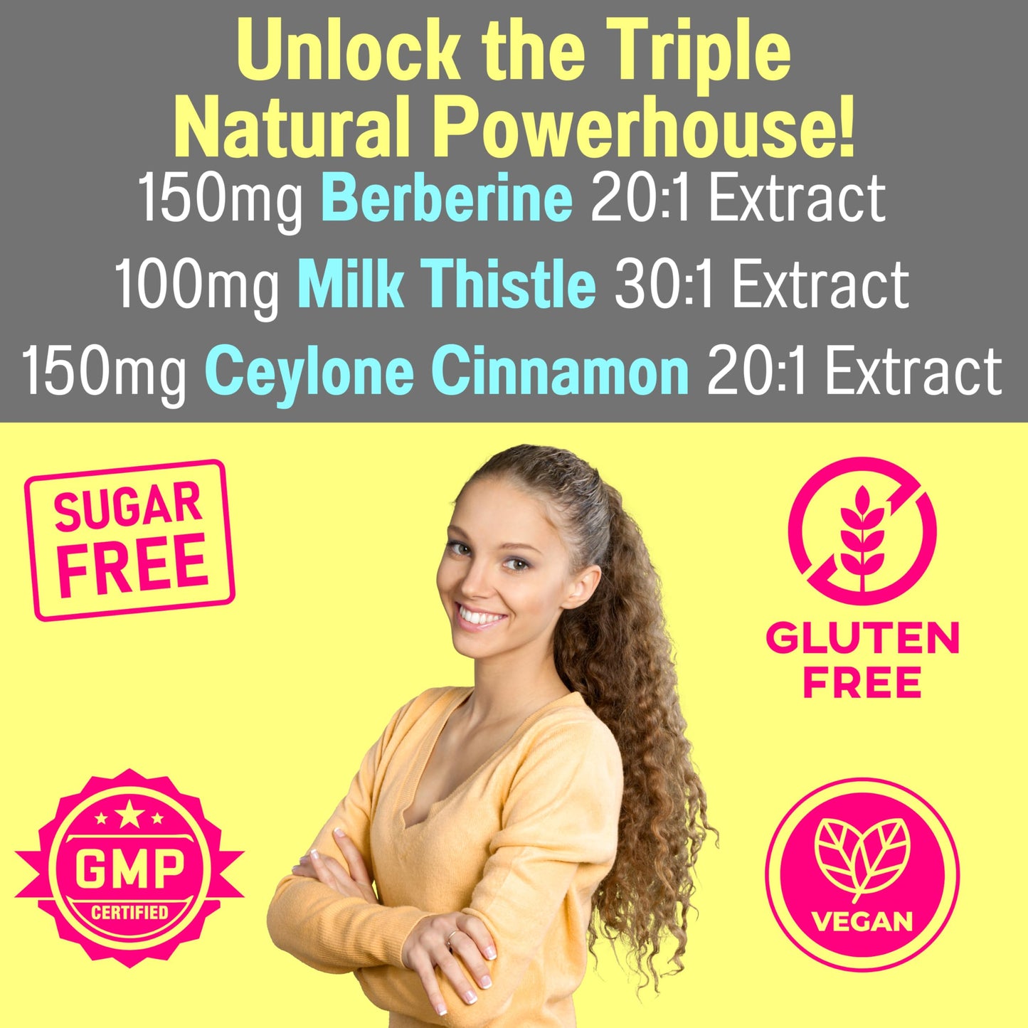 Sugar Free Gummies with TUDCA, NAC, Berberine & Cinnamon – 7-in-1 Health Gummies