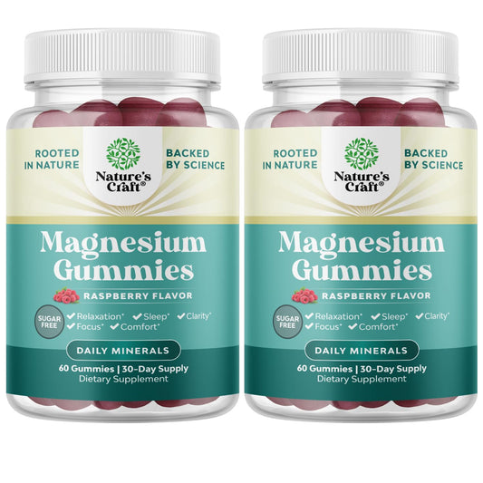 Sugar Free Magnesium Gummies for Adults - Vegan Citrate, 180mg Elemental | Berry Flavor | Non-GMO, Halal, Gluten Free (2 Months) BritishVita | Premium UK Vitamins & Wellness Supplements