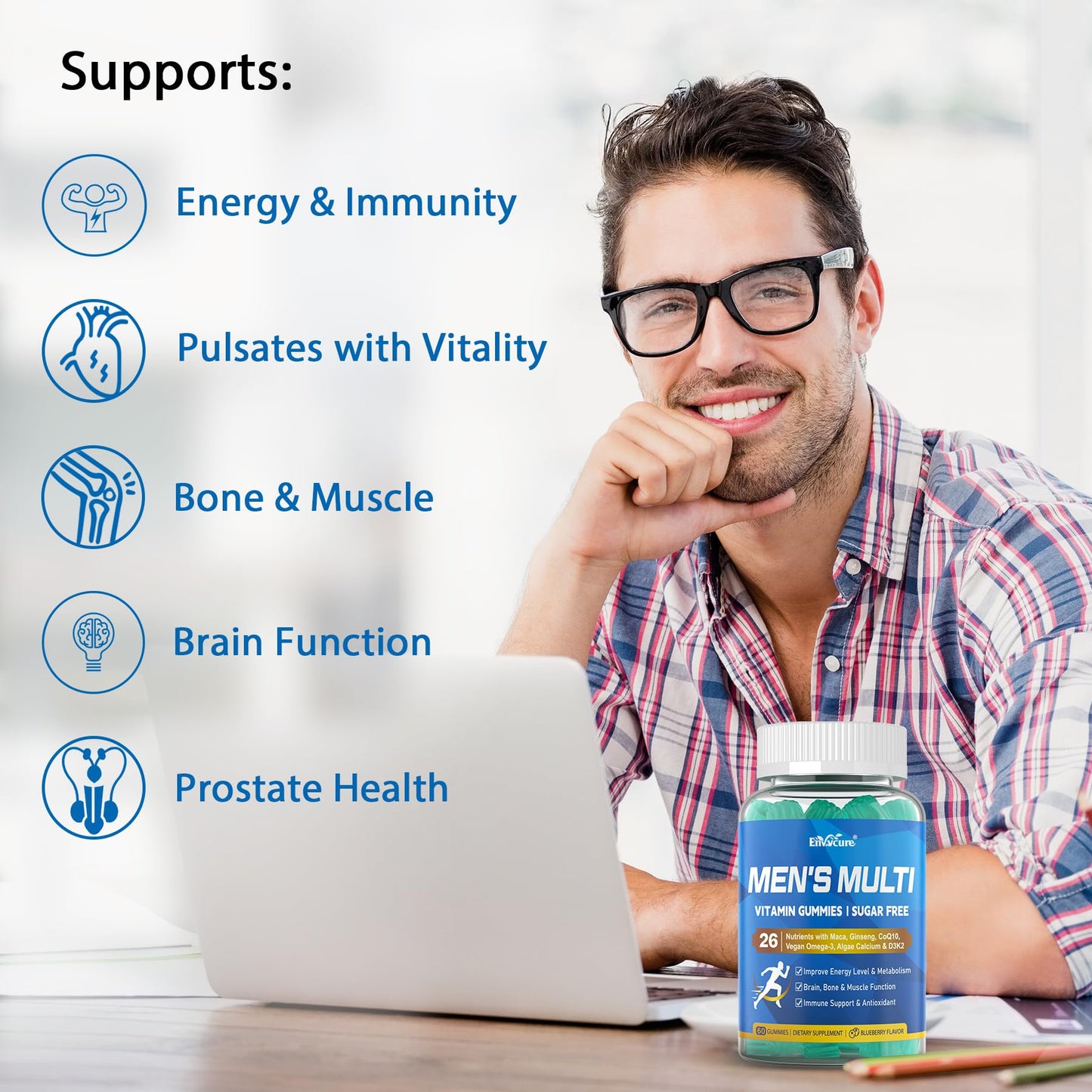 Methylated Multivitamin for Men Gummies – Liposomal, Vegan Omega-3 & CoQ10
