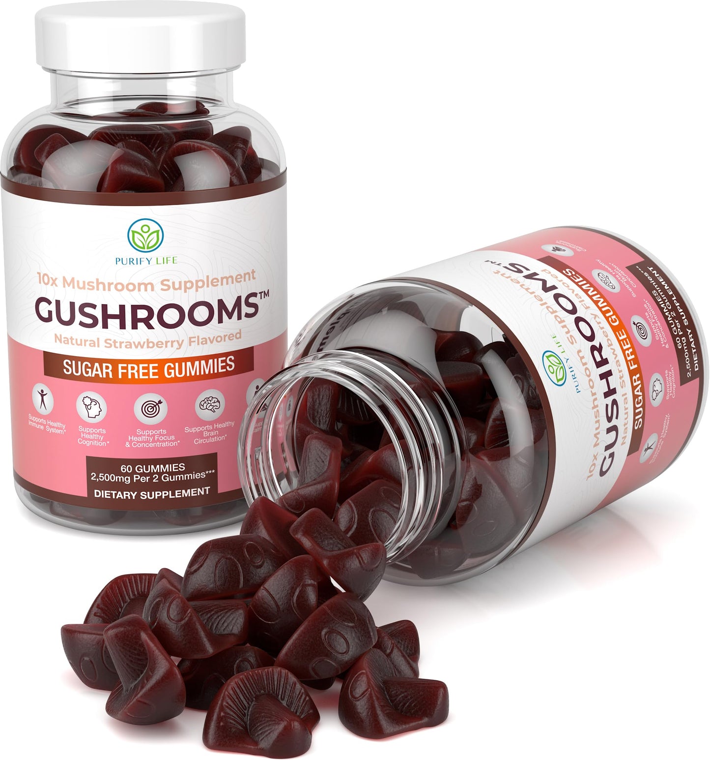 Sugar-Free Mushroom Complex Gummies – 10x Mushroom Blend (Lion's Mane, Reishi, Chaga) – No Sugar or Pills