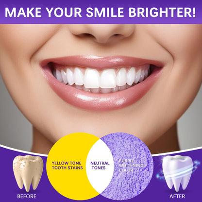3Pcs Purple Teeth Whitening Powder – Purple Brightening, No Sensitivity, Fresh Mint