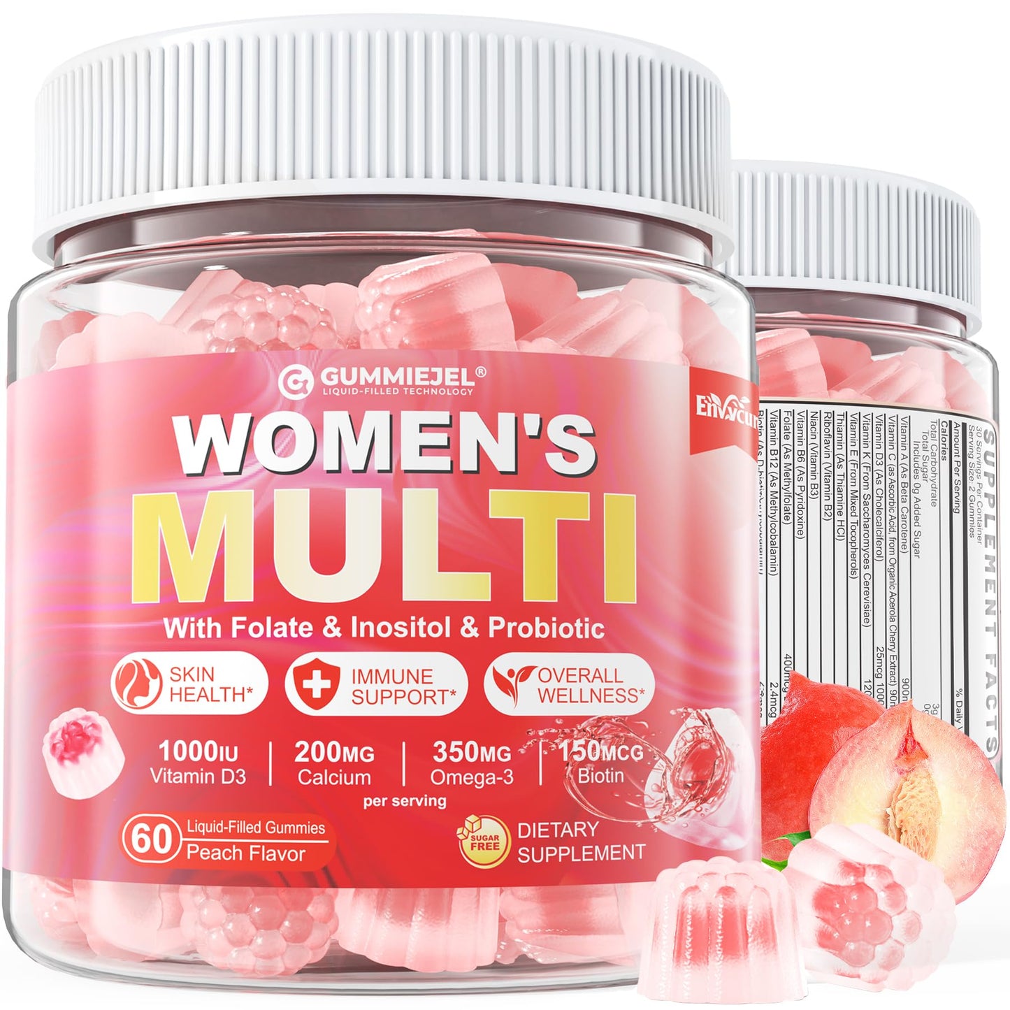 Sugar-Free Women's Multivitamin Gummies – Methylated Multivitamin with Omega-3, Enzymes & Antioxidants (60 ct)