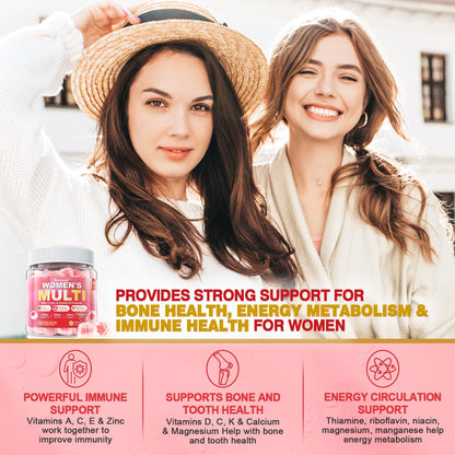 Sugar-Free Women's Multivitamin Gummies – Methylated Multivitamin with Omega-3, Enzymes & Antioxidants (60 ct)