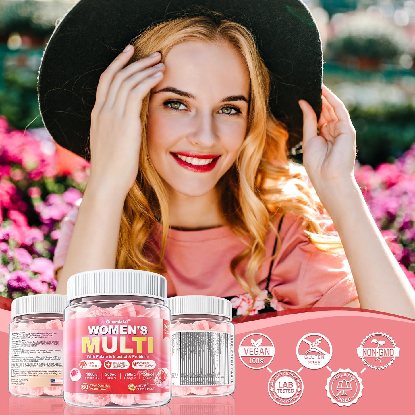 Sugar-Free Women's Multivitamin Gummies – Methylated Multivitamin with Omega-3, Enzymes & Antioxidants (60 ct)