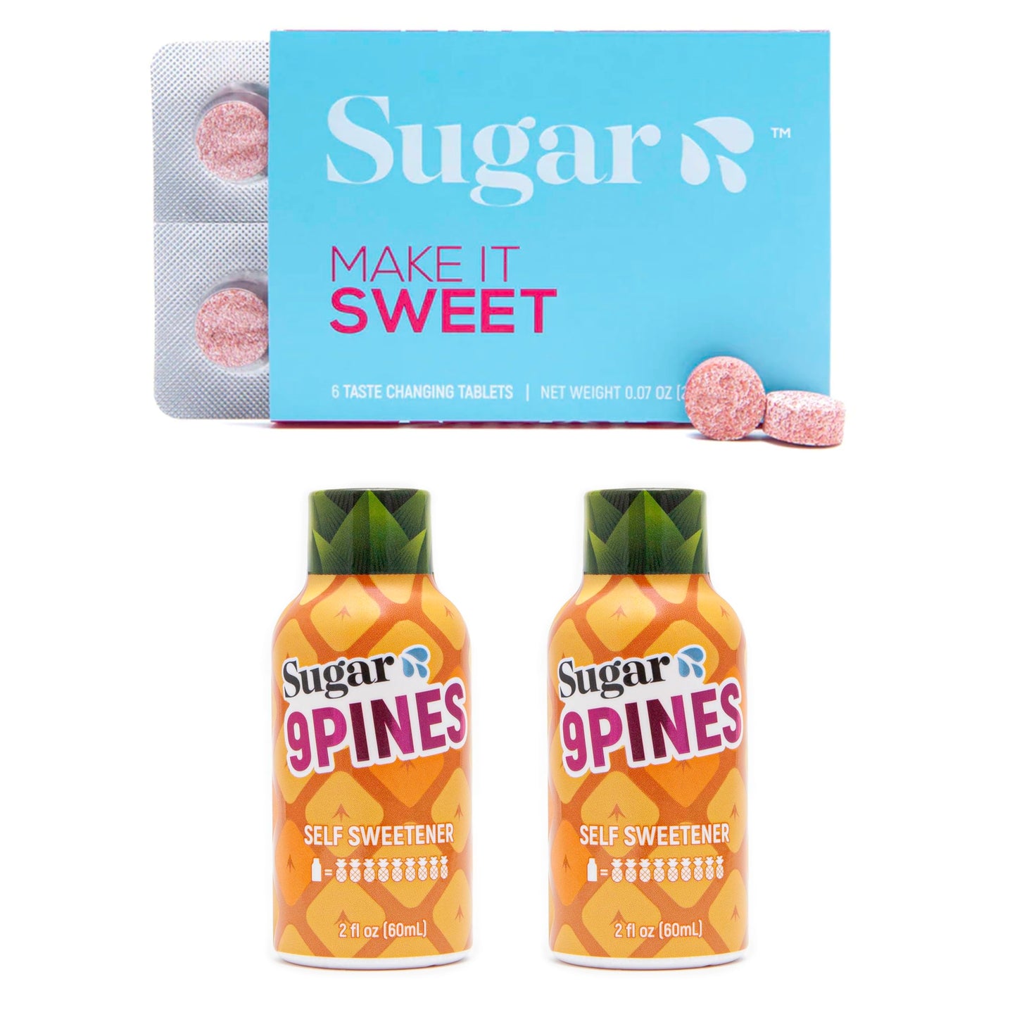 Sugar Splash: Taste Changing Tablets + 9Pines Pineapple Shot – Date Night Pack