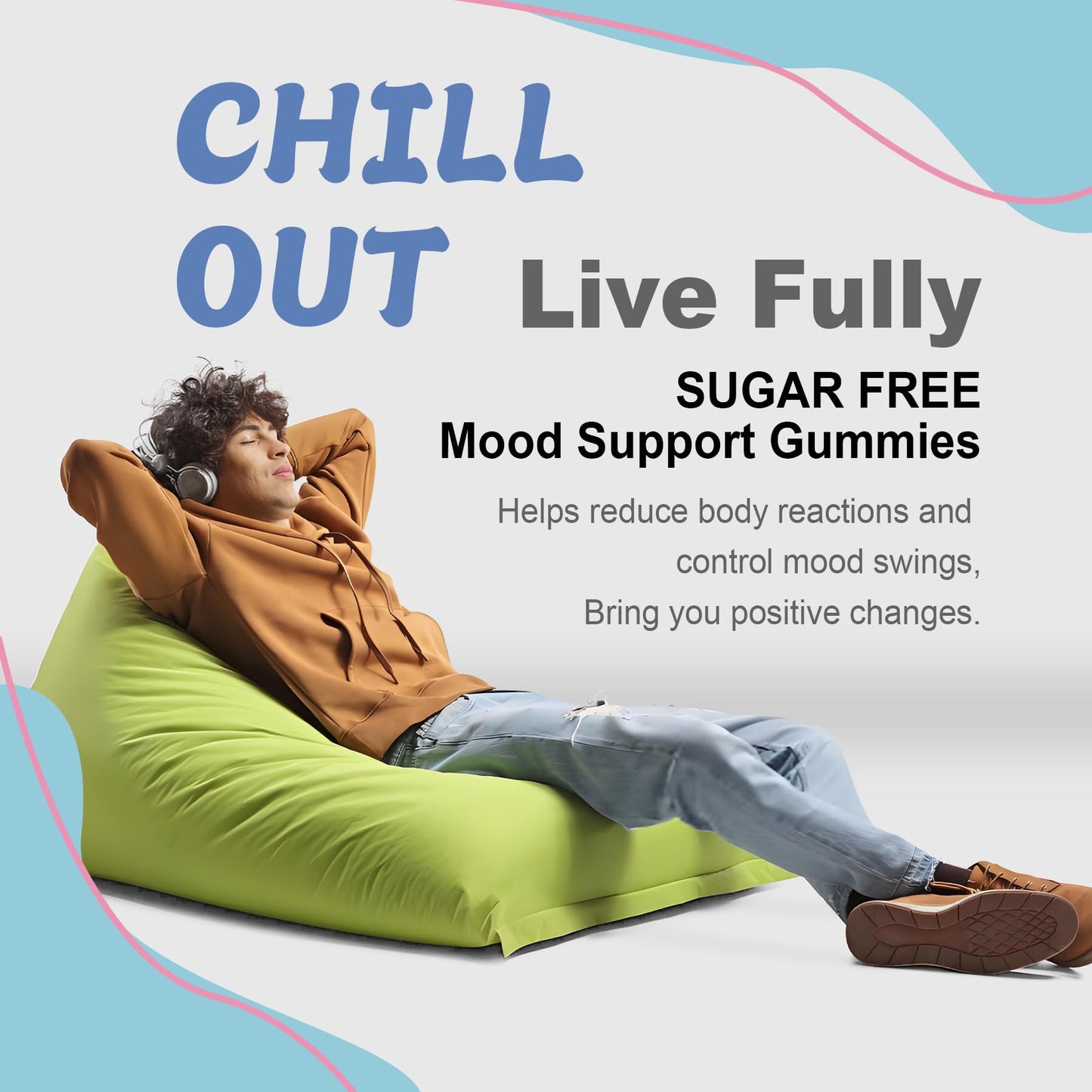Sugar Free Ashwagandha Calm Gummies | L-Theanine, Vitamin D3, Vegan Omega-3