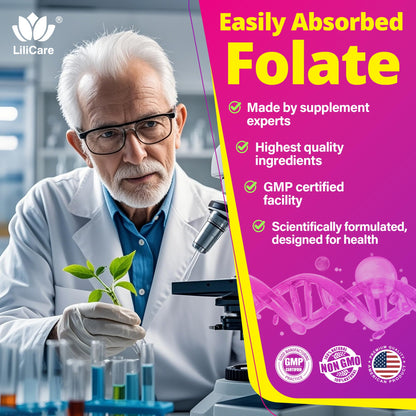 L-MethylFolate Gummies – 15mg/7.5mg + Methyl B12 | Methylated B Complex, Folate, B6, Magnesium | Sugar Free
