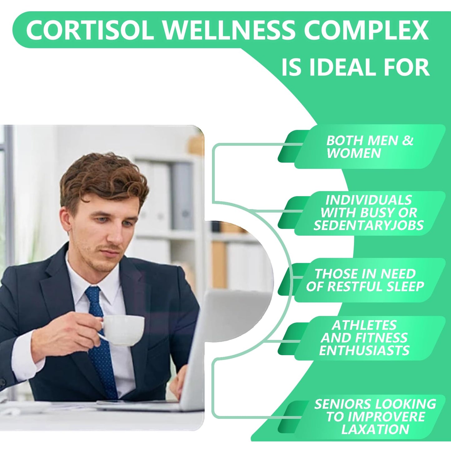 Suiyilary Cortisol Supplement for Women & Men – Hormone Balance, Mood & Sleep Support, 60 Vegan Capsules
