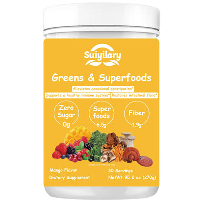 Suiyilary Greens Superfoods Powder – Digestive Health, Mango (Sugar Free)