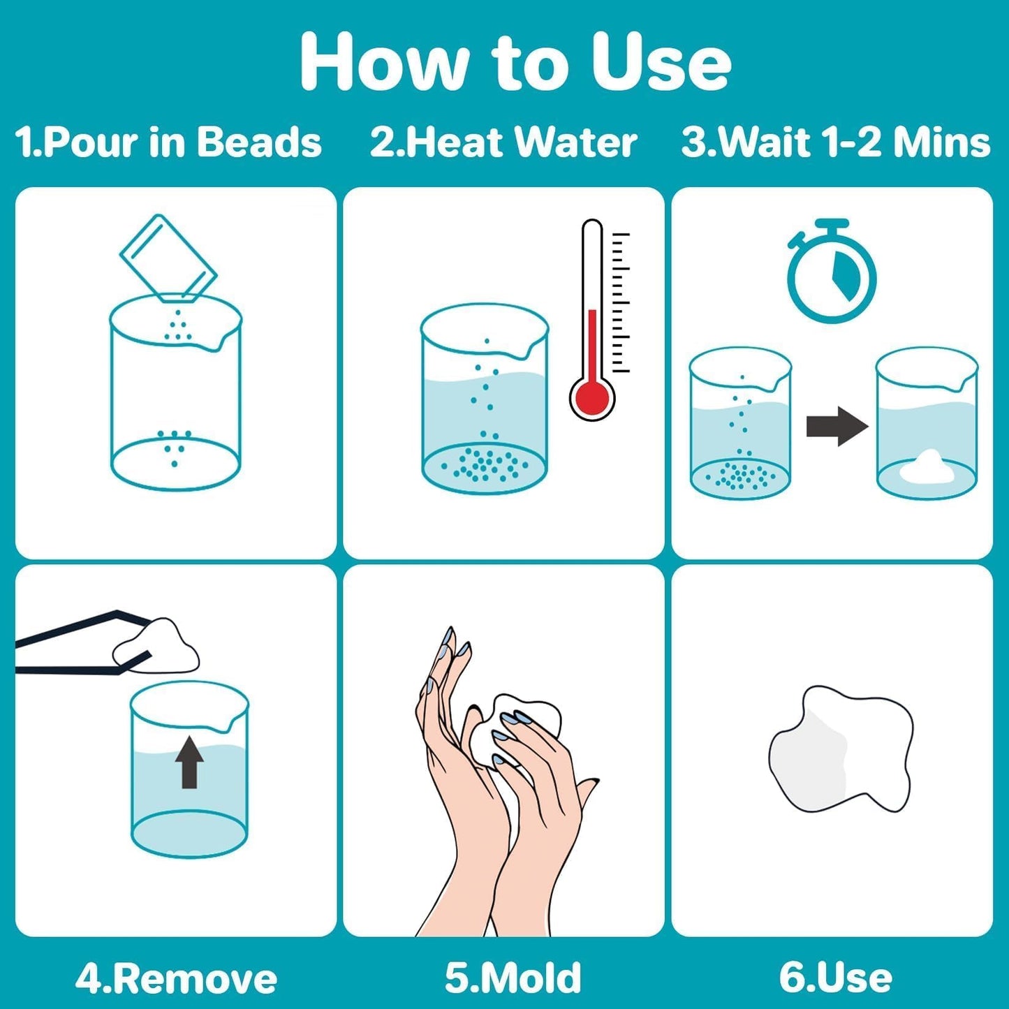 Sukh 10.9oz Moldable Thermoplastic Beads – DIY Tooth Repair Kit