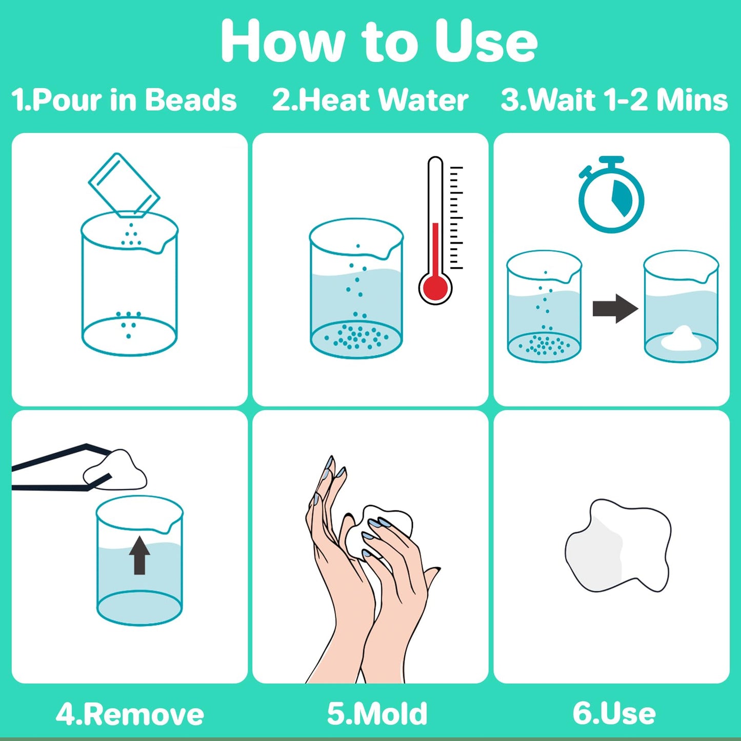 Sukh 10.9oz Thermoplastic Denture Beads – DIY Tooth Repair Kit