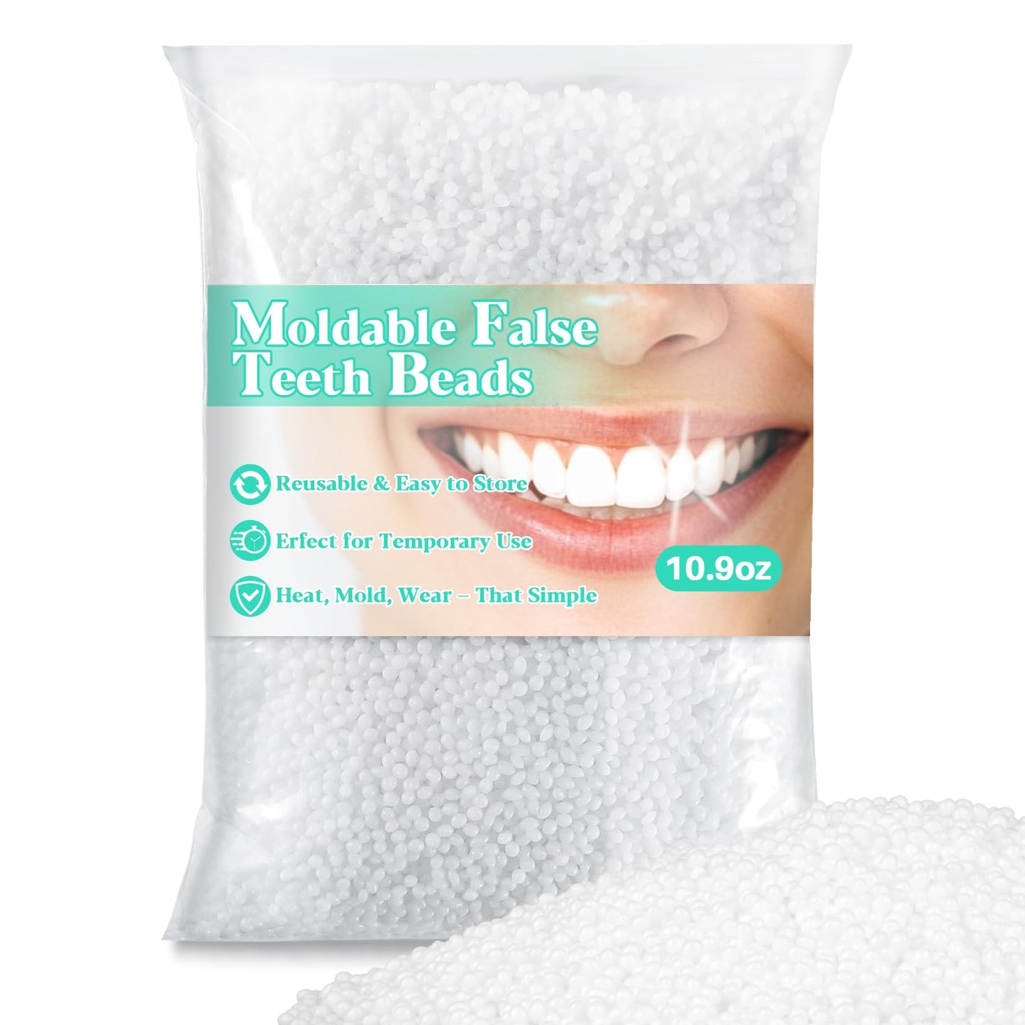 Sukh 10.9oz Thermoplastic Denture Beads – DIY Tooth Repair Kit