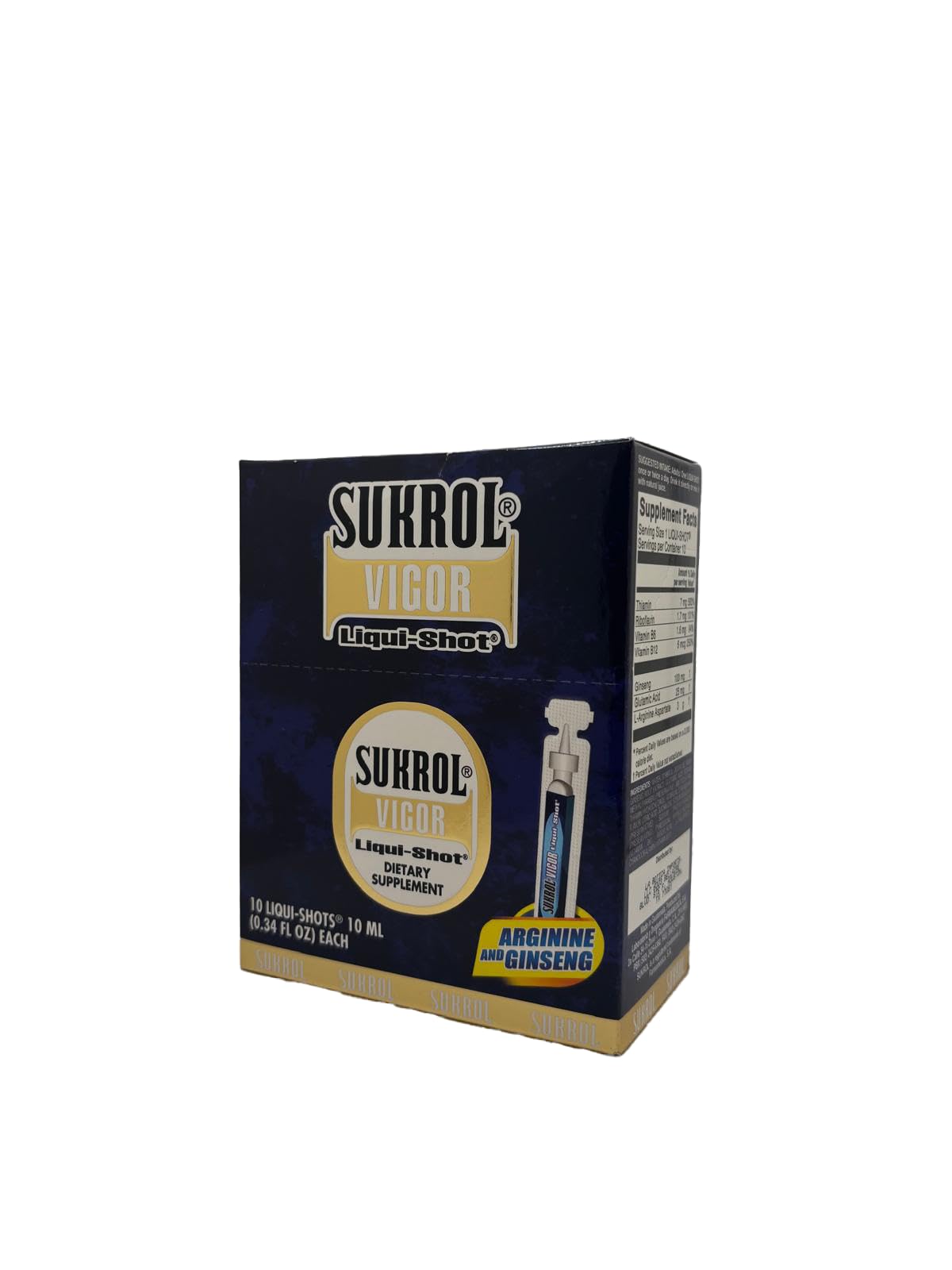 Sukrol VIGOR LIQUI-SHOT Arginine & Ginseng 10 Fl Oz (Pack of 1)
