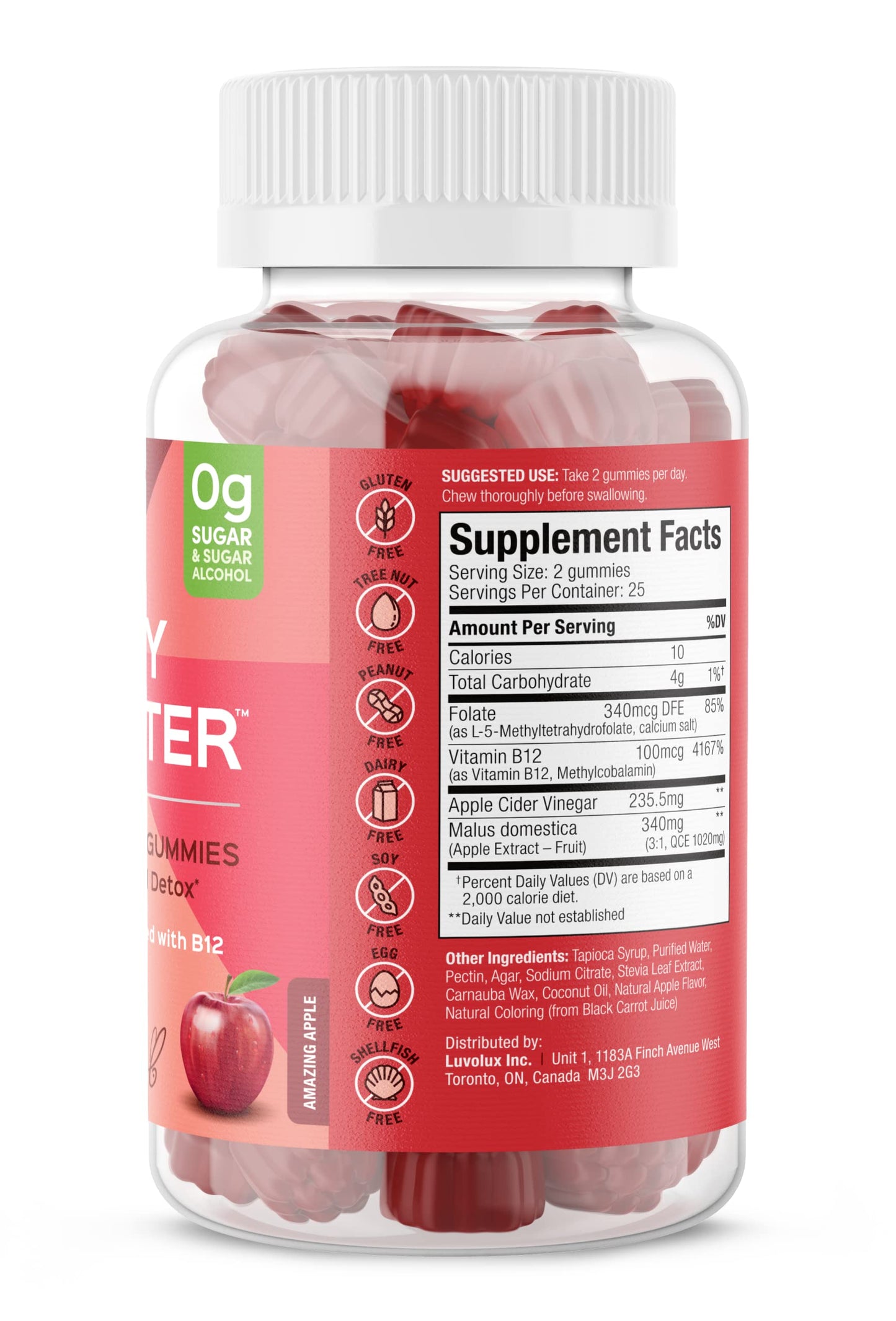 SUKU Appley Ever After Gummies – ACV with B12 & Folate – 50 Count
