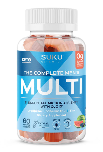 SUKU Men's Daily Multivitamin Gummies – Sugar-Free, Vegan, 60 Count